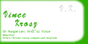 vince krosz business card